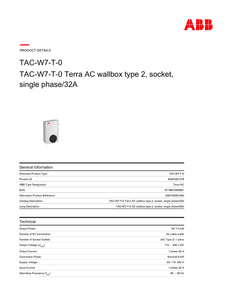 Elekrtiauto laadija ABB Terra AC W7-T-0