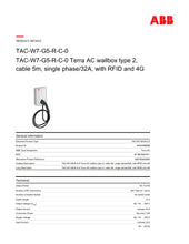 Load image into Gallery viewer, &lt;transcy&gt;Electric car charger ABB Terra AC-W7-G5-R-C-0&lt;/transcy&gt;
