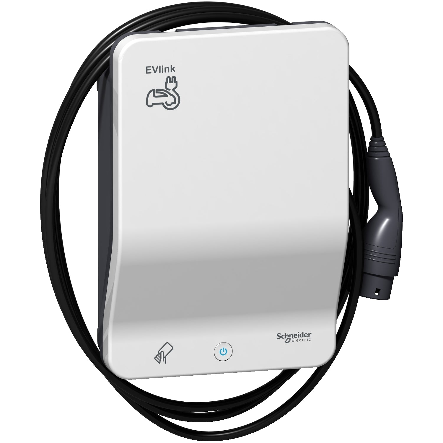<transcy>Electric car charger with card reader (2) 7.4 kW (1P) T2 socket with protective cover on the right</transcy>