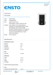 <transcy>Charging station Ensto EVB100-BLBC 1x22kW T2 MID V2X LA</transcy>
