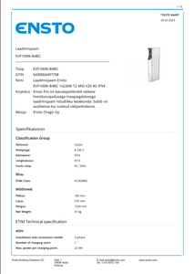 <transcy>Charging station Ensto EVF100W-ALB 1x22kW T2 V2X LAN</transcy>